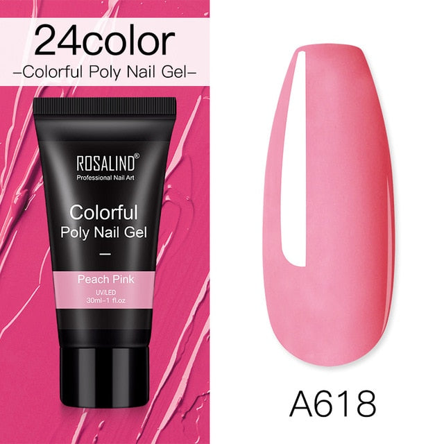 ROSALIND Poly Nail Gel For Nails Extension Finger nail art Manicure Acryl gel Varnish hybrid 30ML Poly UV Gel Polish Extension