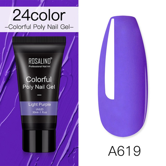 ROSALIND Poly Nail Gel For Nails Extension Finger nail art Manicure Acryl gel Varnish hybrid 30ML Poly UV Gel Polish Extension