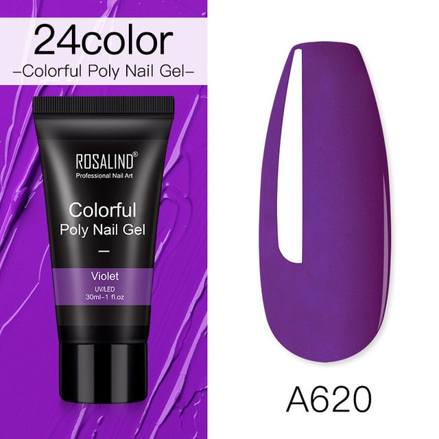 ROSALIND Poly Nail Gel For Nails Extension Finger nail art Manicure Acryl gel Varnish hybrid 30ML Poly UV Gel Polish Extension