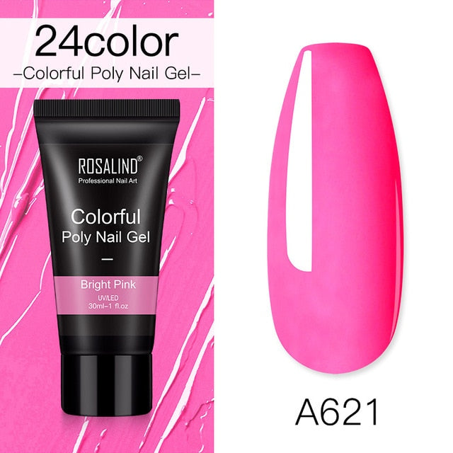 ROSALIND Poly Nail Gel For Nails Extension Finger nail art Manicure Acryl gel Varnish hybrid 30ML Poly UV Gel Polish Extension