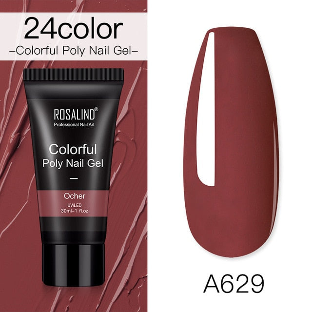 ROSALIND Poly Nail Gel For Nails Extension Finger nail art Manicure Acryl gel Varnish hybrid 30ML Poly UV Gel Polish Extension