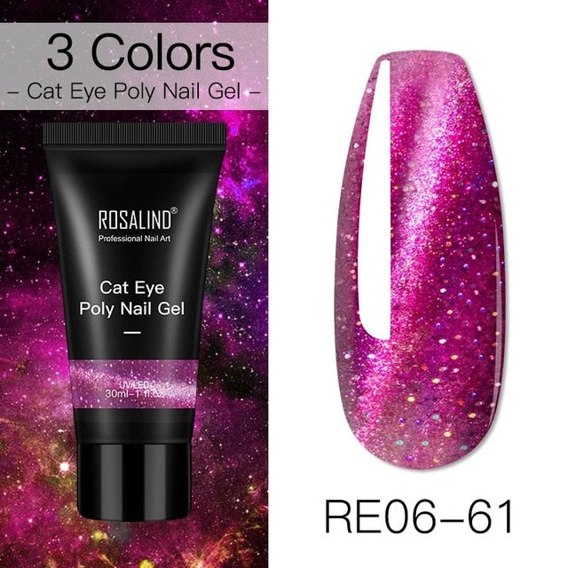ROSALIND Poly Nail Gel For Nails Extension Finger nail art Manicure Acryl gel Varnish hybrid 30ML Poly UV Gel Polish Extension
