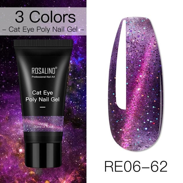 ROSALIND Poly Nail Gel For Nails Extension Finger nail art Manicure Acryl gel Varnish hybrid 30ML Poly UV Gel Polish Extension