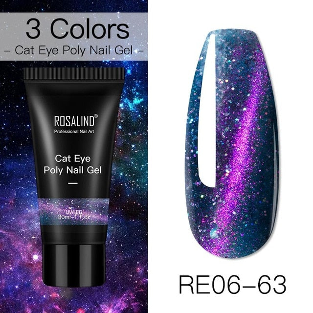 ROSALIND Poly Nail Gel For Nails Extension Finger nail art Manicure Acryl gel Varnish hybrid 30ML Poly UV Gel Polish Extension