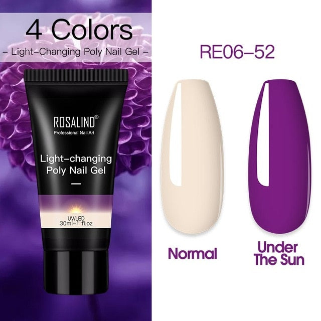 ROSALIND Poly Nail Gel For Nails Extension Finger nail art Manicure Acryl gel Varnish hybrid 30ML Poly UV Gel Polish Extension