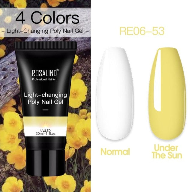 ROSALIND Poly Nail Gel For Nails Extension Finger nail art Manicure Acryl gel Varnish hybrid 30ML Poly UV Gel Polish Extension