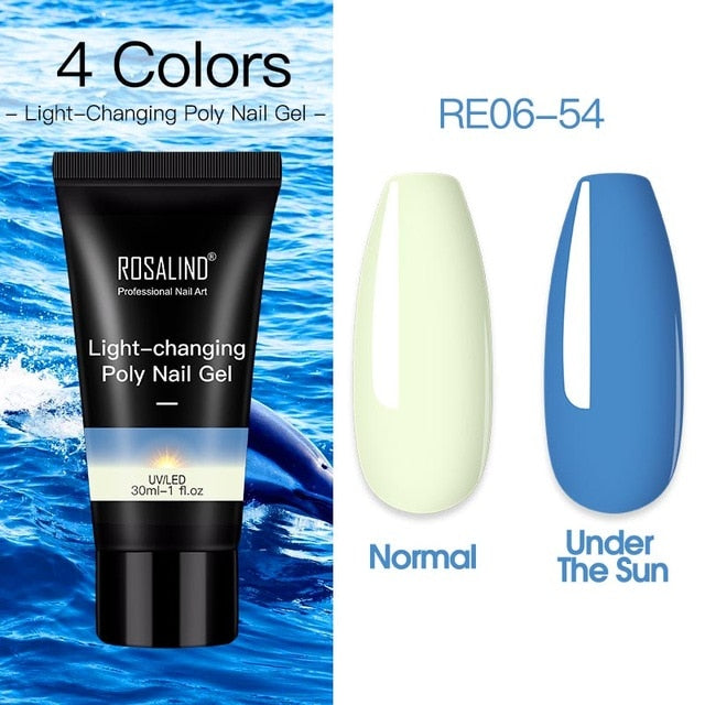 ROSALIND Poly Nail Gel For Nails Extension Finger nail art Manicure Acryl gel Varnish hybrid 30ML Poly UV Gel Polish Extension
