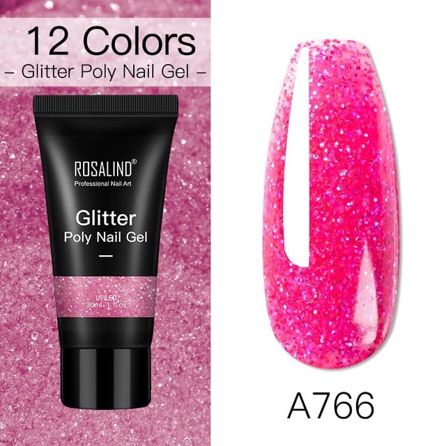 ROSALIND Poly Nail Gel For Nails Extension Finger nail art Manicure Acryl gel Varnish hybrid 30ML Poly UV Gel Polish Extension
