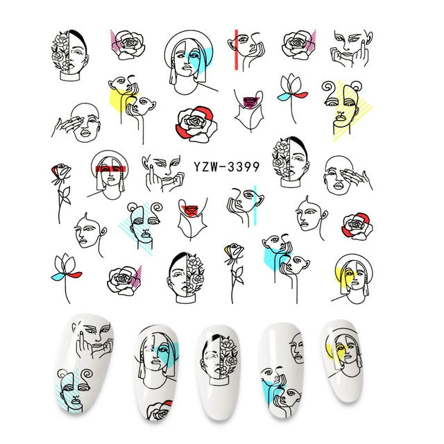 The New 3D Nail Sticker Cool English Letter stickers for nail Foil Love Heart Design Nails Accessories Fashion Manicure Sticker