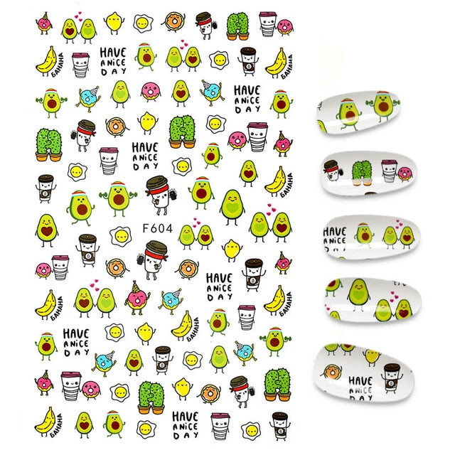 The New 3D Nail Sticker Cool English Letter stickers for nail Foil Love Heart Design Nails Accessories Fashion Manicure Sticker