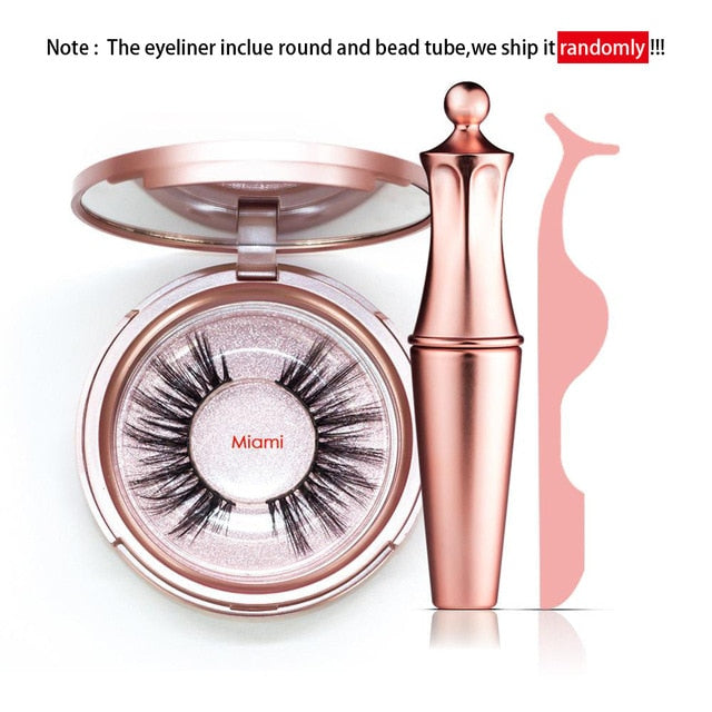 Magic/Magnetic Eyelashes Set 5 Magnets 3D Mink False Eyelashes Ship From USA Beauty Makeup Kit