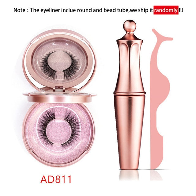 Magic/Magnetic Eyelashes Set 5 Magnets 3D Mink False Eyelashes Ship From USA Beauty Makeup Kit