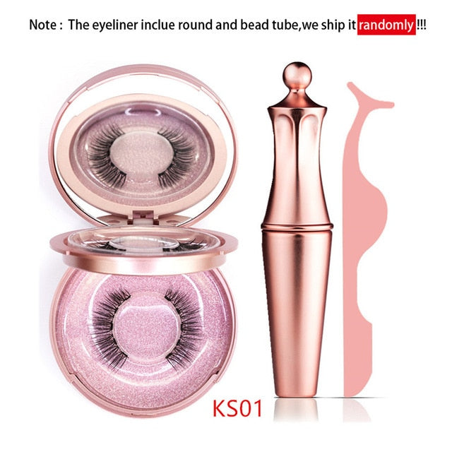 Magic/Magnetic Eyelashes Set 5 Magnets 3D Mink False Eyelashes Ship From USA Beauty Makeup Kit