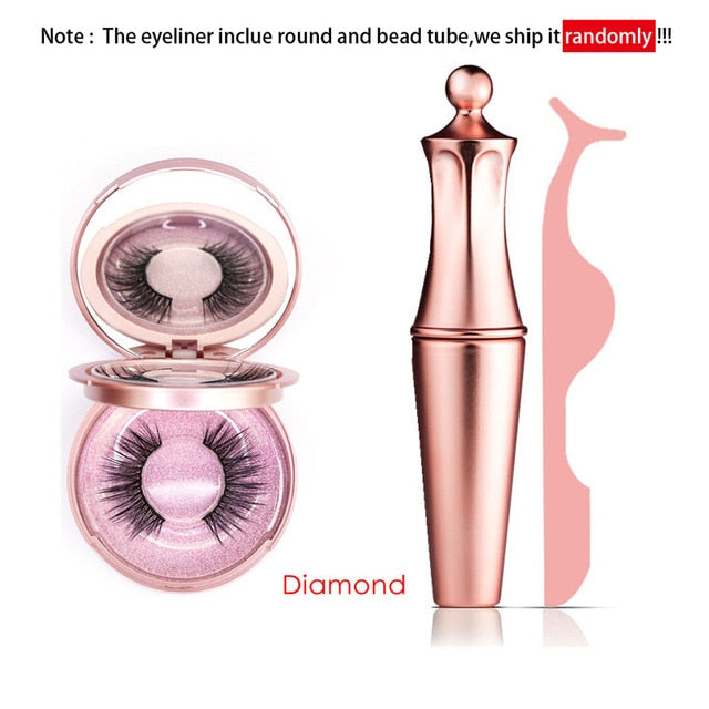 Magic/Magnetic Eyelashes Set 5 Magnets 3D Mink False Eyelashes Ship From USA Beauty Makeup Kit