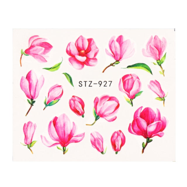 Abstract Lady Face Nail Decals Water Black Leaf Sliders Paper Nail Art Decor Gel Polish Sticker Manicure Foils CHSTZ1018-1033