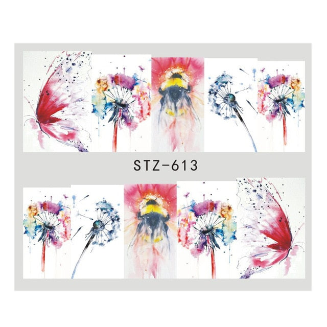 Abstract Lady Face Nail Decals Water Black Leaf Sliders Paper Nail Art Decor Gel Polish Sticker Manicure Foils CHSTZ1018-1033