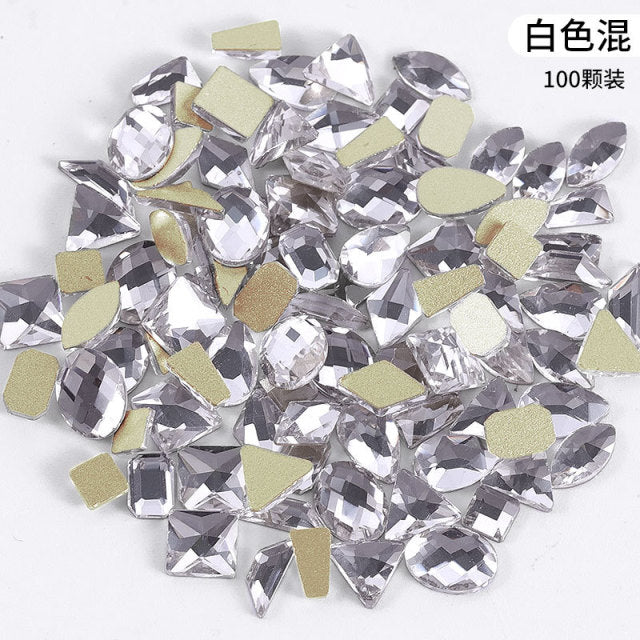 1 Box 100PCS rhinestones for nail art decorations zircon diamond charms gem nail art accessories 3D Nail Art Decorations
