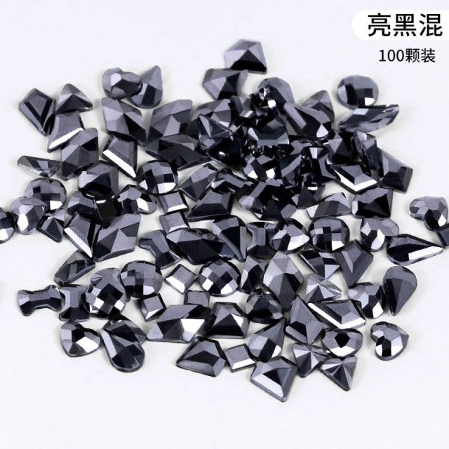 1 Box 100PCS rhinestones for nail art decorations zircon diamond charms gem nail art accessories 3D Nail Art Decorations