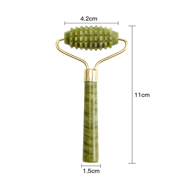 Jade Roller Massager for Face Roller Gua Sha Jade Stone Face Massager Beauty Thin Face Lift Anti Wrinkle Facial Skin Care Tools