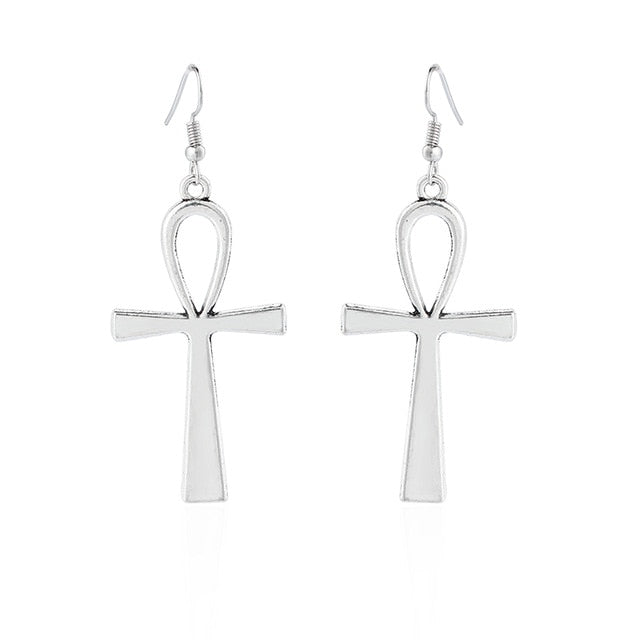 Big Cross Dangle Drop Earrings For Women Korean Trendy Punk Goth Gothic Vintage Statement Fashion Jewelry Steampunk Accessories
