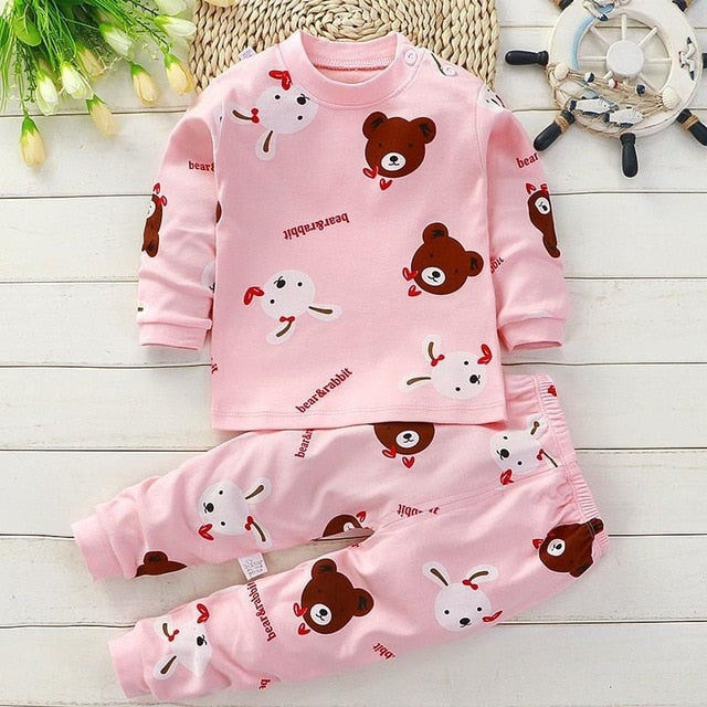 Children Pajamas Baby Clothing Set Kids Unicorn Cartoon Sleepwear Autumn Cotton Nightwear Boys Girls Animal Pyjamas Pijamas Set