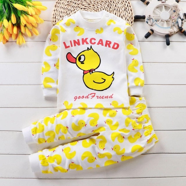 Children Pajamas Baby Clothing Set Kids Unicorn Cartoon Sleepwear Autumn Cotton Nightwear Boys Girls Animal Pyjamas Pijamas Set