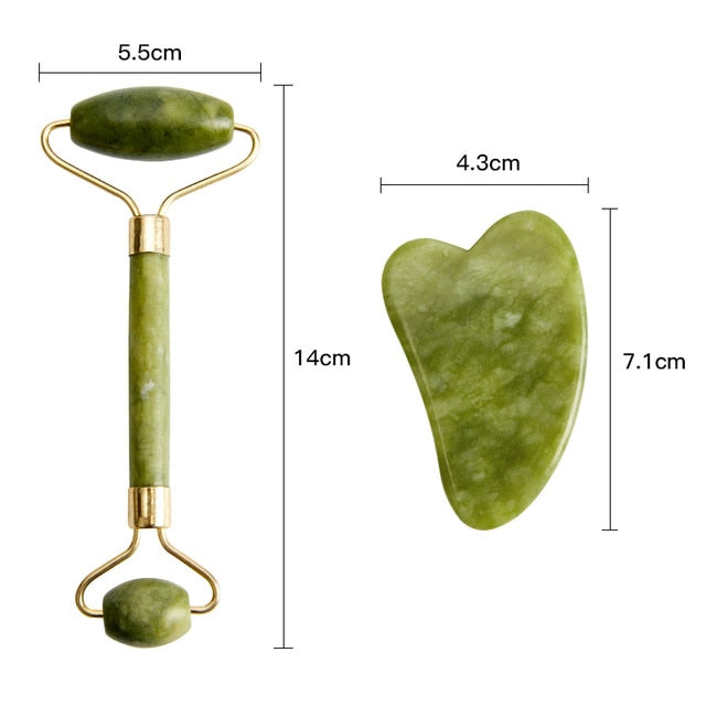 Jade Roller Massager for Face Roller Gua Sha Jade Stone Face Massager Beauty Thin Face Lift Anti Wrinkle Facial Skin Care Tools