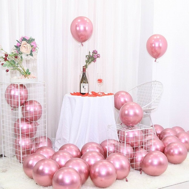 25pcs Rose Gold Metal Balloon Happy Birthday Party Decoration Kids Boy Girl Adults Wedding Birthday Ballon Bride To Be Baloon