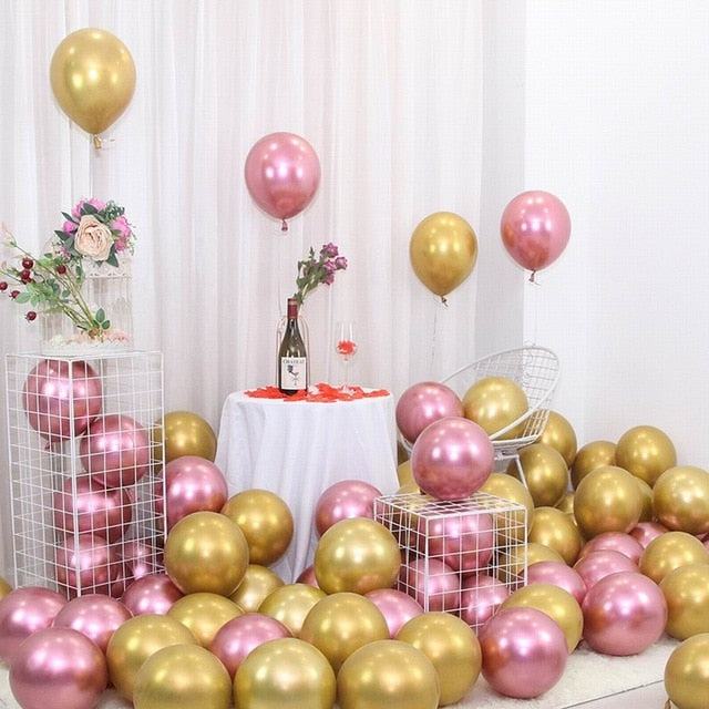 25pcs Rose Gold Metal Balloon Happy Birthday Party Decoration Kids Boy Girl Adults Wedding Birthday Ballon Bride To Be Baloon