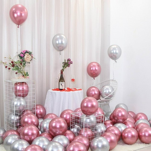 25pcs Rose Gold Metal Balloon Happy Birthday Party Decoration Kids Boy Girl Adults Wedding Birthday Ballon Bride To Be Baloon