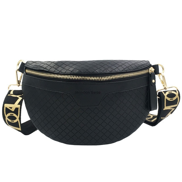 Luxury Women's Fanny Pack High Quality Waist Bag Thick Chain Shoulder Crossbody Chest Bag Female Belt Bag Designer Brand Handbag