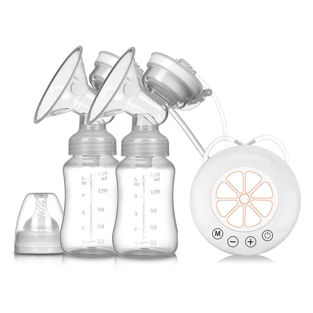 Double Electric Breast Pump USB Electric Breast Pump With Baby Milk Bottle Cold Heat Pad BPA free Powerful Breast Pumps