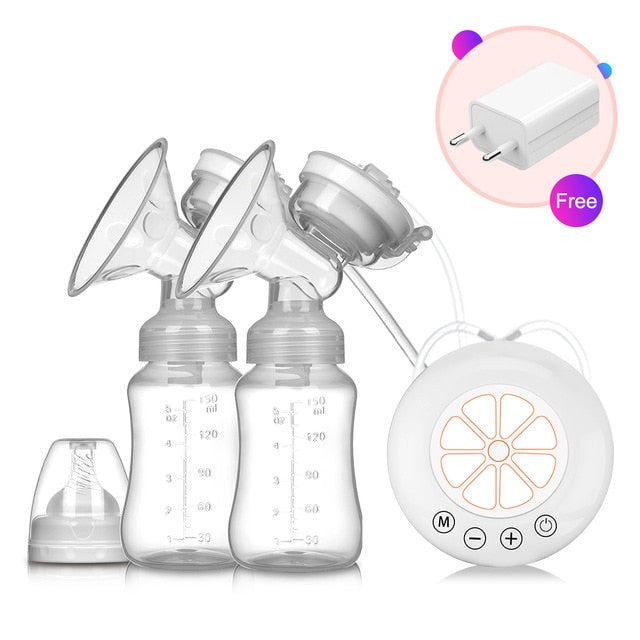 Double Electric Breast Pump USB Electric Breast Pump With Baby Milk Bottle Cold Heat Pad BPA free Powerful Breast Pumps