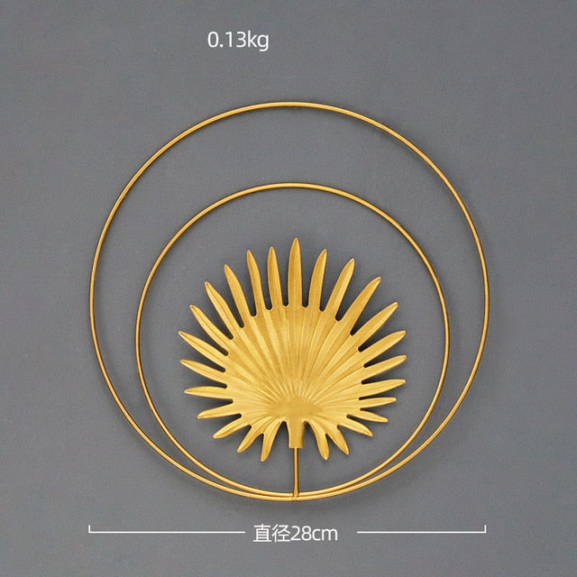 Nordic Style Leaf Shape Hanging Wall Creative Iron Ginkgo Leaf Decoration Living Room Sofa Background Wall Decor Accessories