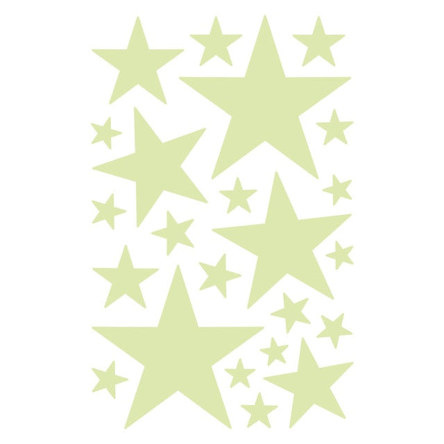 3D Star and Moon Wall Stickers Energy Storage Fluorescent Glow In The Dark Luminous For Kids Bedroom Ceiling Home Decor Decal