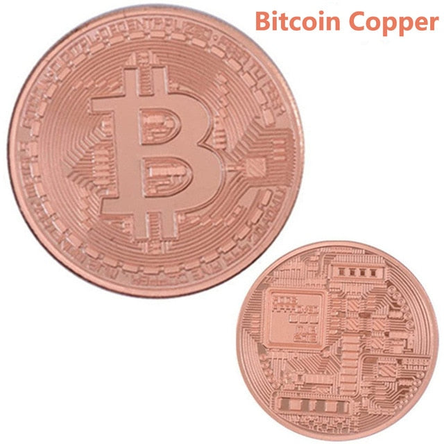 1pcs Creative Souvenir Gold Plated Bitcoin Coin Collectible Bit Metal Coin Collection Physical Cryptocurrency Commemorative Coin