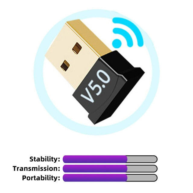 True 5.0 Bluetooth Adapter Usb Bluetooth Transmitter for Pc Computer Receptor Laptop Earphone Audio Printer Data Dongle Receiver