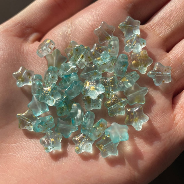 20PC/lot 8mm AB Color Star Beads Czech Glass Loose Spacer Beads for Jewelry Making Hairpin Handmade Diy Accessories
