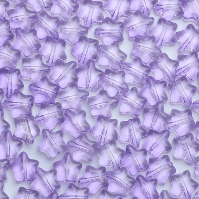 20PC/lot 8mm AB Color Star Beads Czech Glass Loose Spacer Beads for Jewelry Making Hairpin Handmade Diy Accessories