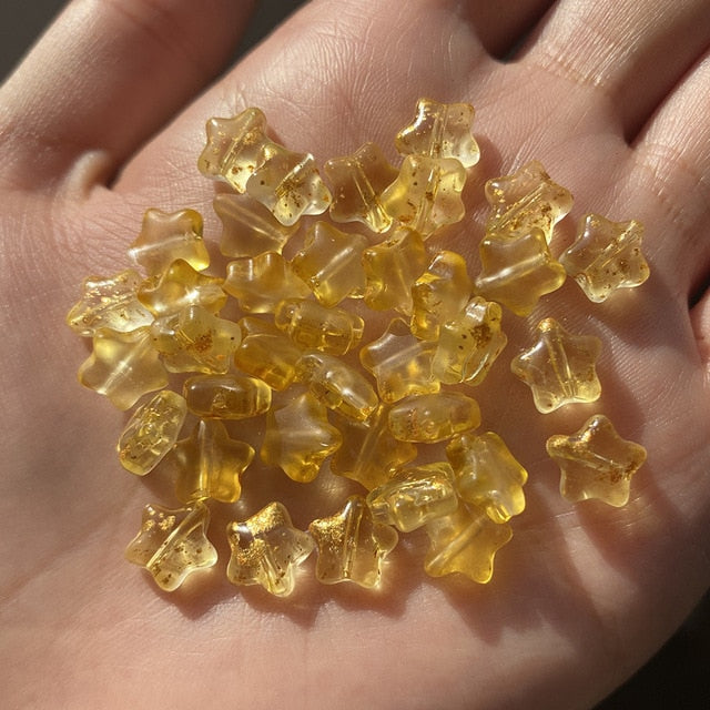 20PC/lot 8mm AB Color Star Beads Czech Glass Loose Spacer Beads for Jewelry Making Hairpin Handmade Diy Accessories