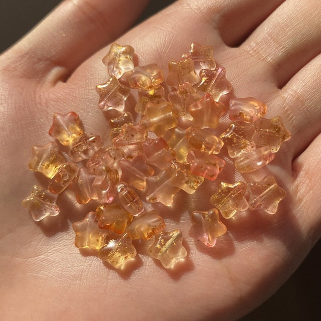 20PC/lot 8mm AB Color Star Beads Czech Glass Loose Spacer Beads for Jewelry Making Hairpin Handmade Diy Accessories