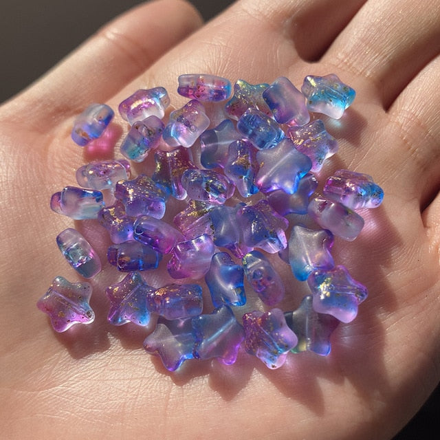 20PC/lot 8mm AB Color Star Beads Czech Glass Loose Spacer Beads for Jewelry Making Hairpin Handmade Diy Accessories