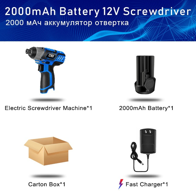 12V Cordless Electric Screwdriver Drill Machine Ratchet Wrench Power Tools Electric Hand Drill Universal Battery by PROSTORMER