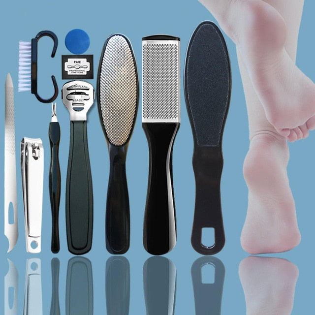 10 In 1 Foot Files Callus Remover for Feet Professional Foot Scrubber for Dead Skin&Nail Toenail Clipper Pedicure Foot Care Kit