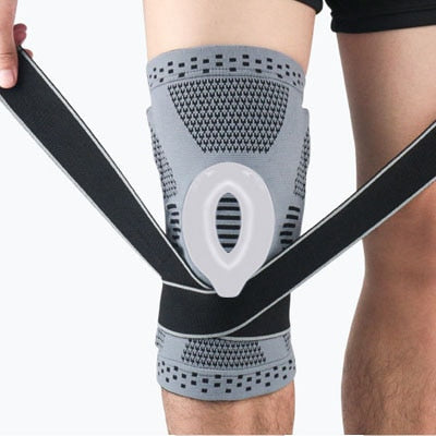 1 pcs Knee Patella Protector Brace Silicone Spring Knee Pad Basketball Running Compression Knee Sleeve Support Sports Kneepads