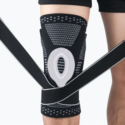 1 pcs Knee Patella Protector Brace Silicone Spring Knee Pad Basketball Running Compression Knee Sleeve Support Sports Kneepads