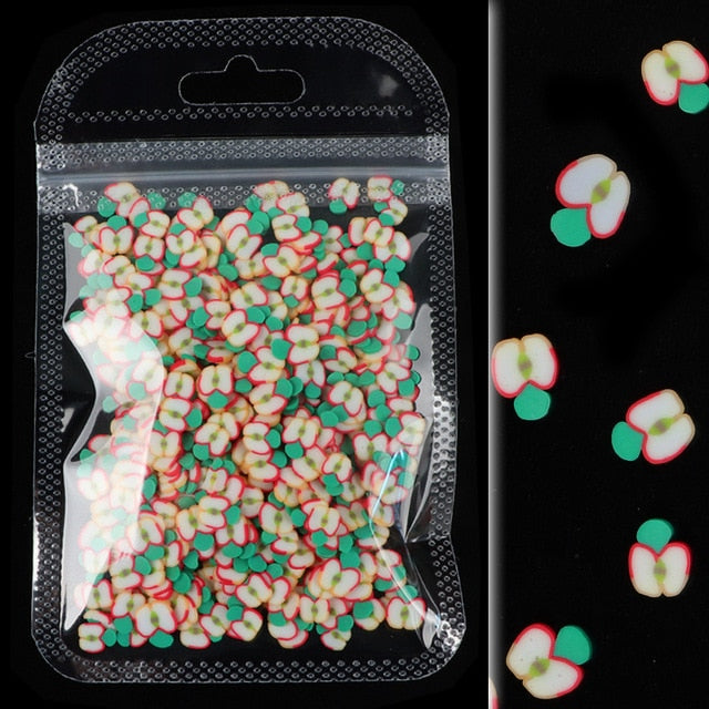 3D Fruit Tiny Slices Stickers Nail Decals Mixed Style Polymer Clay Nail Art Decorations Design Nail Tips Professional Supplies