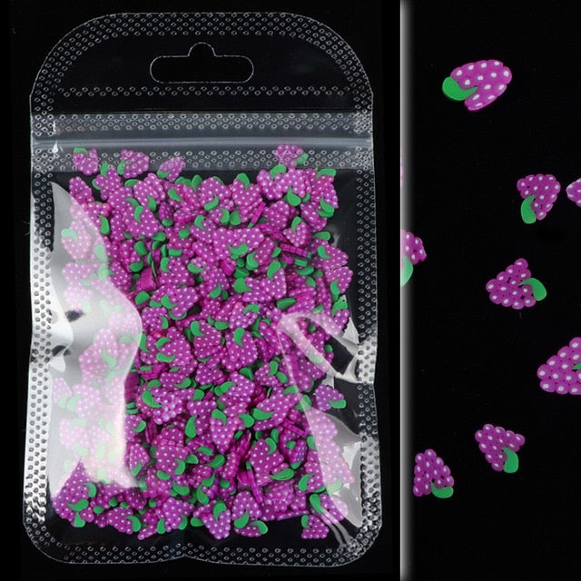 3D Fruit Tiny Slices Stickers Nail Decals Mixed Style Polymer Clay Nail Art Decorations Design Nail Tips Professional Supplies