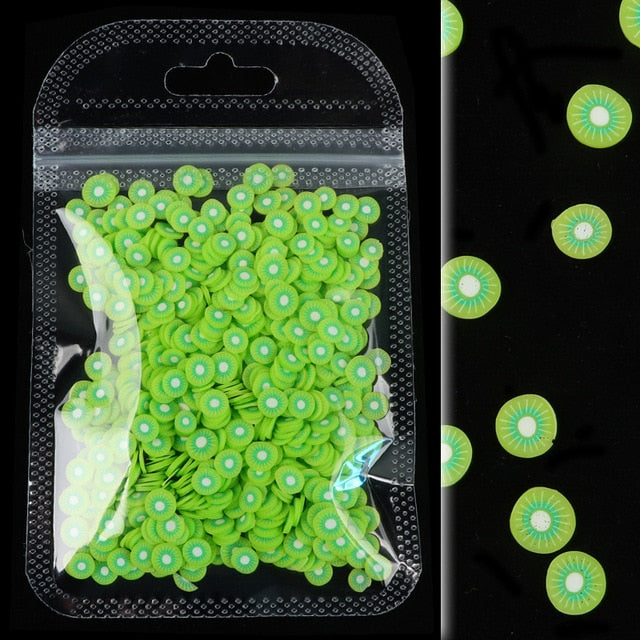 3D Fruit Tiny Slices Stickers Nail Decals Mixed Style Polymer Clay Nail Art Decorations Design Nail Tips Professional Supplies