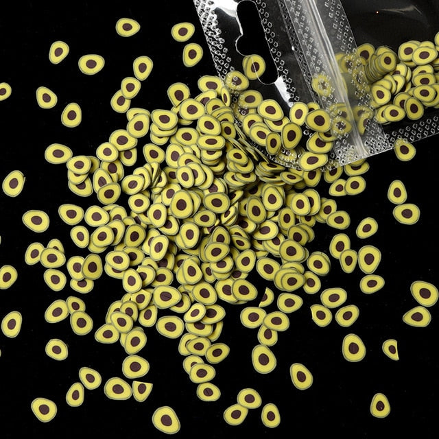 3D Fruit Tiny Slices Stickers Nail Decals Mixed Style Polymer Clay Nail Art Decorations Design Nail Tips Professional Supplies